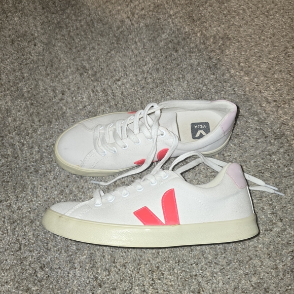Veja Shoes - Veja Women's Canvas Esplar SE Low Sneakers In White Rose Size 7